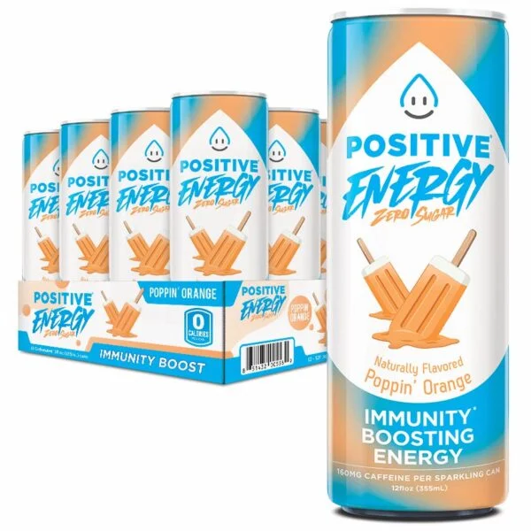 Positive Energy Beverage Poppin' Orange (Pack of 12)